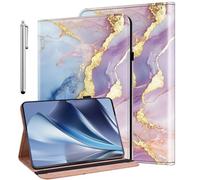 KEDBBAO Case for Samsung Galaxy Tab S6 Lite 2024/2022/2020 10.4 Inch Protective Flip PU Leather Wallet Cover Case with Pen Holder, Bi-Colour Marble