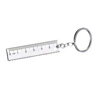 Kedchains Small Ruler, Portable Sovereign Keyring - Pocket Measuring Tool Backpack Charm Pendant - Decoration Key Ring Car Purse Bag Multifunctional Ornament for School, Travel, etc, Silver, Se