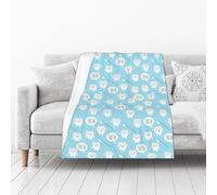 KEDDJI Cute Dentist Dental Hygienist Print Blue Blanket Warm Flannel Fleece Plush Soft Sofa Throw Blanket As Bed Cover/Bed Sheets 102 X 127 cm
