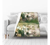 KEDDJI Wild Spring Snowdrop Blanket Warm Flannel Fleece Plush Soft Sofa Throw Blanket As Bed Cover/Bed Sheets 102 X 127 cm
