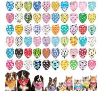 Kedemas 60-Piece Dog & Cat Bandana Set, Unique Designs for Every Occasion, Soft & Comfortable, Breeds, Ideal for Groomers & Pet Lovers