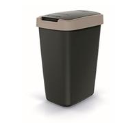 Keden COMPACTA Q 12 Litres Rubbish Bin Trash Garbage Can Recycling Bin (Black/light brown)