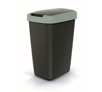 Keden COMPACTA Q 12 Litres Rubbish Bin Trash Garbage Can Recycling Bin (Black/light green)