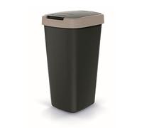 Keden COMPACTA Q 25 Litres Rubbish Bin Trash Garbage Can Recycling Bin (Black/light brown)