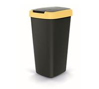 Keden COMPACTA Q 25 Litres Rubbish Bin Trash Garbage Can Recycling Bin (Black/yellow)