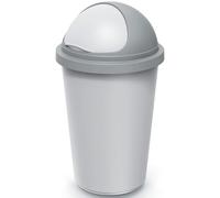 Keden® Kitchen Utility Bin | 50L Capacity | Lockable Sliding Lid | 100% Recycled Plastic | Rubbish Bin, Dustbin, Recycling Bin | Ideal for Home & Office Use | Bin Bag Holder | Silver & Grey