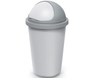 Keden® Kitchen Utility Bin | 50L Capacity | Lockable Sliding Lid | 100% Recycled Plastic | Rubbish Bin, Dustbin, Recycling Bin | Ideal for Home & Office Use | Bin Bag Holder | Silver & Grey