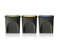 Keden Sortibox 3 x 25L Recycling Trash Can Segregation Bin Rubbish Bins Black