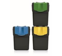 Keden Sortibox 3 x 20L Recycling Trash Can Segregation Bin Rubbish Bins Black