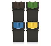 Keden Sortibox 4 x 25L Recycling Trash Can Segregation Bin Rubbish Bins Black