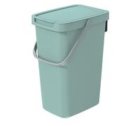 Keden Systema Q Sorting Waste Bin 12L Recycling Bin Separation Segregation Lidded with Handle Hanging Dustbin Garbage Can Slim Paper Glass Plastic Metal (Green)