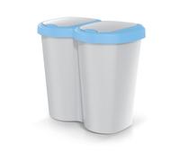 Keden Waste bin Compacta B Duo 40L Prosperplast wall-mounted version with one compartment and two lids bin with bag attachment (Blue/ash)