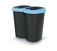 Keden Waste bin Compacta B Duo 40L Prosperplast wall-mounted version with one compartment and two lids bin with bag attachment (Blue/black)