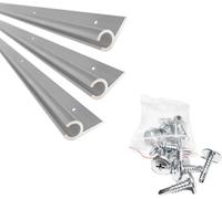KEDER UK Awning C Rail Aluminium Channel Track for Campervan, Motorhome & Caravan - Anodised, Pre-Drilled with Stainless Steel Screws - 3x88cm