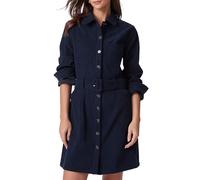 Kedera Women's Corduroy Shirt Dress Casual Fall Winter Collared Neck Button Down Short Work Mini Dresses with Belt, Navy Blue, M