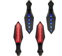 KEDFBTS Moto Indicator Light Compatible With Grom For MSX125 MSX300 For CB 400SF R650R 650 125R For Cb400 Motorcycle Signal Lights 12V Turn Signal Flasher Warning Lamp(2 pairs Red-Blue)