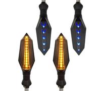 KEDFBTS Moto Indicator Light Compatible With Grom For MSX125 MSX300 For CB 400SF R650R 650 125R For Cb400 Motorcycle Signal Lights 12V Turn Signal Flasher Warning Lamp(2 pairs Yellow-Blue)