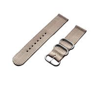 KEDFZY 18mm-24mm Wide, 21cm Long, Woven Nylon Strap. Adjustable, Unisex Strap, Suitable for Outdoor and Casual Wear.,Beige Silver,18mm