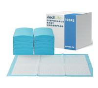 KediLife - Baby Disposable Changing Pads - Absorbent, Waterproof, Soft Material - 60 x 40 cm - 23.6 x 15.7 inches - Disposable Baby Changing Mat 40 x 60 cm - 100 Pads (2x50)