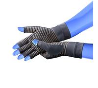 Kedley Copper Infused Arthritis Compression Gloves - Open Tip Fingers, Medical Grade quality for Rheumatoid Arthritis, Carpal Tunnel, RSI, Osteoarthritis & Tendonitis - Fingerless Design - Small