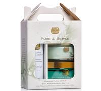 Kedma - Pure & Simple Kit - Body Butter, Salt Scrub, Foaming Gel - Hydration and Cleansing for Dry Skin - 500g + 200g + 180g