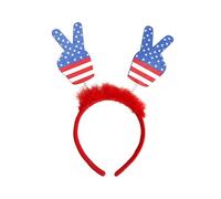 KEDMOT Patriotic Red White and Blue Bow Headband for Girls, 4th of July Hairband USA Independence Day Accessories（Style 1）