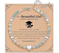 kedofa Inspirational Graduation Bracelet Gift for Her - Healing Natural Stone Beaded Bracelet & Crystal Energy Jewellery - Sh Believed She Could So She Did Present for Women Friend Sister
