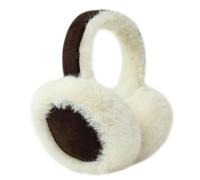 Kedofe Ear Muffs for Winter Women Foldable Fuzzy Cold Outdoor Earmuffs Soft Faux Furry Ear Warmers Covers (Brown-beige)
