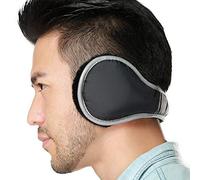 Kedofe Ear Warmers Waterproof Unisex Adjustable Fleece Earmuffs for Men Women Winter Ear Muffs with Reflective Stripe (Black)