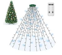 Kedoxi Christmas Tree Lights 400 LEDs with Timer, Xmas Decorations String Lights with Ring 16 Strings 6.6FT Easy to Install,White Christmas Tree Lights Indoor Outdoor Curtain Fairy Tree Light 8 Modes