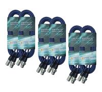 Kedrum DMX Cable Set Blue 3-Pin XLR Each 2x 3 m / 10 m / 15 m
