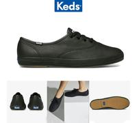 Keds Women's Keds Champion Leather Sneaker, Black, 3.5 UK
