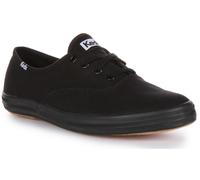 Keds Champion Low Top Lace Up Casual Canvas Shoe Black Womens UK 3 - 8