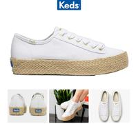 Keds TripleKick Canvas Organic Cotton Cushiony White Shoes with Softerra Footbed UK Size -UK 3.5 - UK 3.5