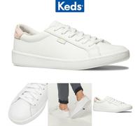 Keds Women's Ace Leather White Blush Shoes with a Cushioned footbed - UK 4.5