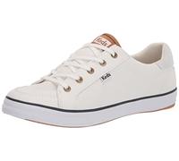 Keds Women's Center III Canvas Lace Up Sneakers, White/Navy Canvas, 7 UK