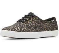 Keds Women's Champion Glitter Lace Up Sneaker, Black/Bronze Mini Dot Canvas, 7.5