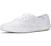 Keds Women's Champion Glitter Lace Up Sneaker, White, 6 UK