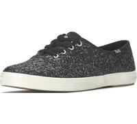 Keds Women's Champion Glitter Lace Up Sneaker, Black, 8.5 UK
