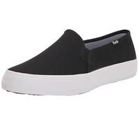 Keds Women's Double Decker Slip on Sneaker, Black Canvas, 9.5 Wide