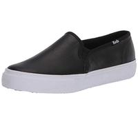 Keds Women's Double Decker Slip on Sneaker, Black Leather, 6.5 UK