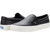 Keds Women's Jump Kick Leather Slip on Sneaker, Black, 5.5 UK