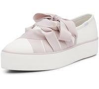 Keds Womens Keds Point Slip on, White/Pink Leather Ballet, 6.5