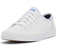 Keds Women's KICKSTART RETRO COURT LEATHER Sneaker, White/Blue, 7 UK
