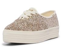 Keds Women's Point Lace Up Sneaker, Gold Glitter, 3.5 UK