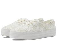 Keds Women's Point Lace Up Sneakers, Cream Lace Celebrations, 5.5
