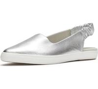 Keds Women's Point Slingback Fashion Sneaker, Silver Washed Metallic Suede, 5 UK