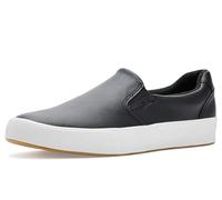 Keds Womens Pursuit Slip-on, Black Leather, 6