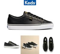 Keds Women's Sneaker Jump Kick Leather - Black/Gold, Size 4.5 - UK 4.5