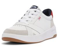 Keds Women's The Court Lace Up Sneaker, White/Red Leather/Suede, 7 UK
